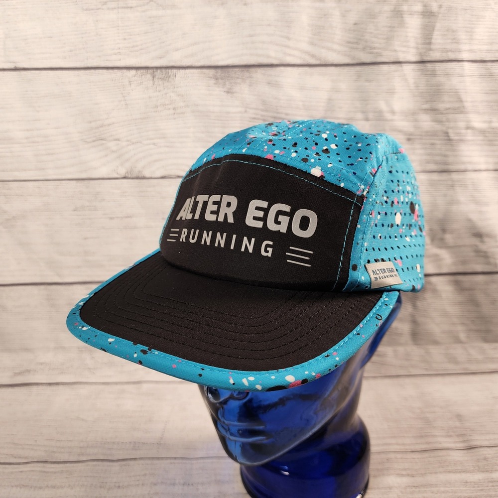 Alter Ego Running Cruiser 5 Panel Hat Blue Paint Splatter Snapback Cap Standard